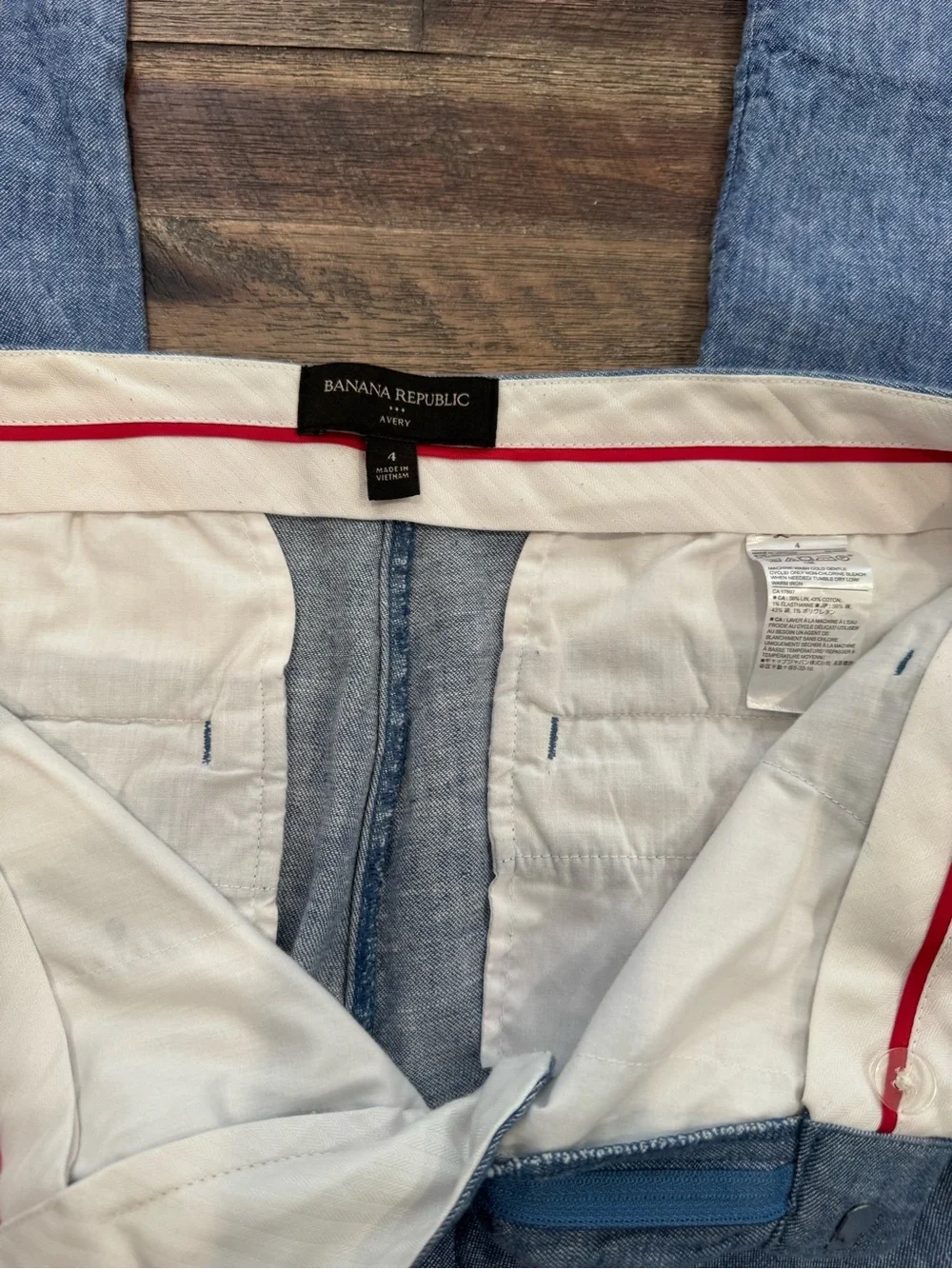 Banana Republic Light Blue Tie-Waist Straight Leg Jeans